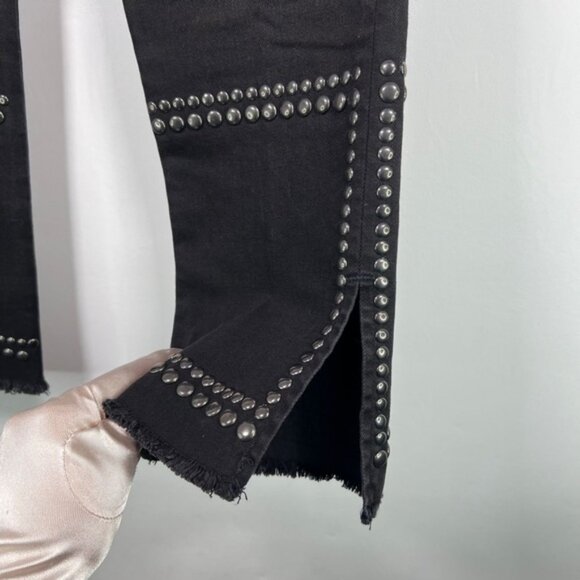 NWT FRAME Denim Le High Straight-Leg Band Studded Jeans-Troupe High-Rise Size 24 - Picture 14 of 16